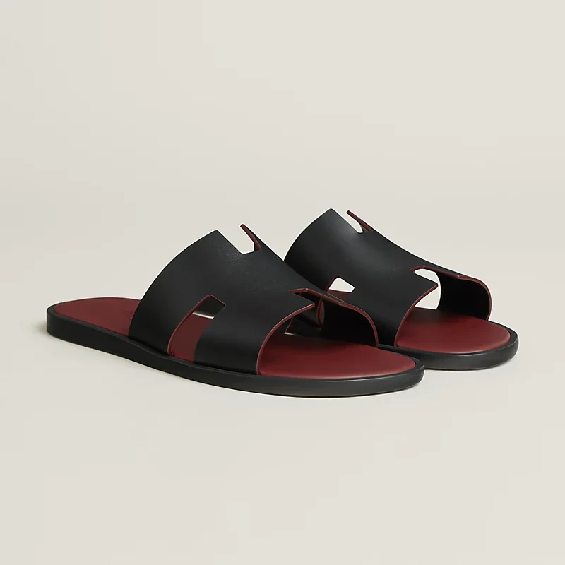 Hermes Izmir Sandal Noir / Rouge H - photo 3