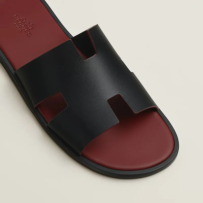Hermes Izmir Sandal Noir / Rouge H - photo 4