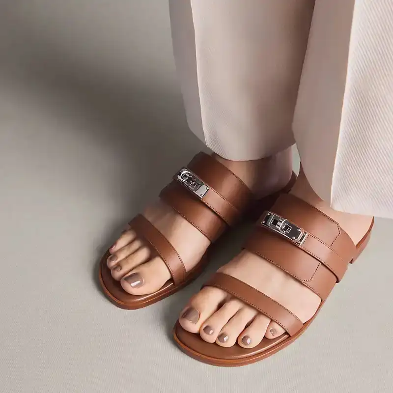 Hermes Nina Sandal Suede Gold - photo 5