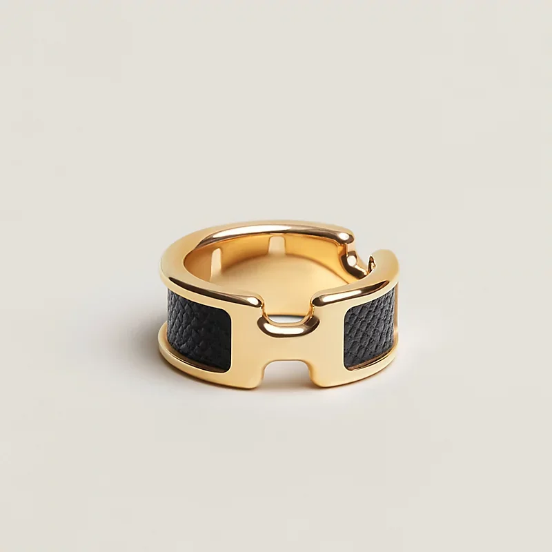 Hermes Olympe Ring Small Model Black GHW - photo 3