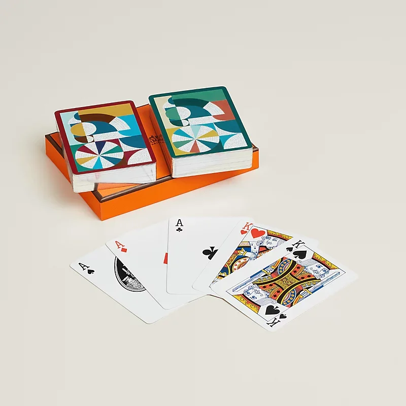 Hermes Set of 2 Cheval Natte Poker Playing Cards Multicolore - photo 3