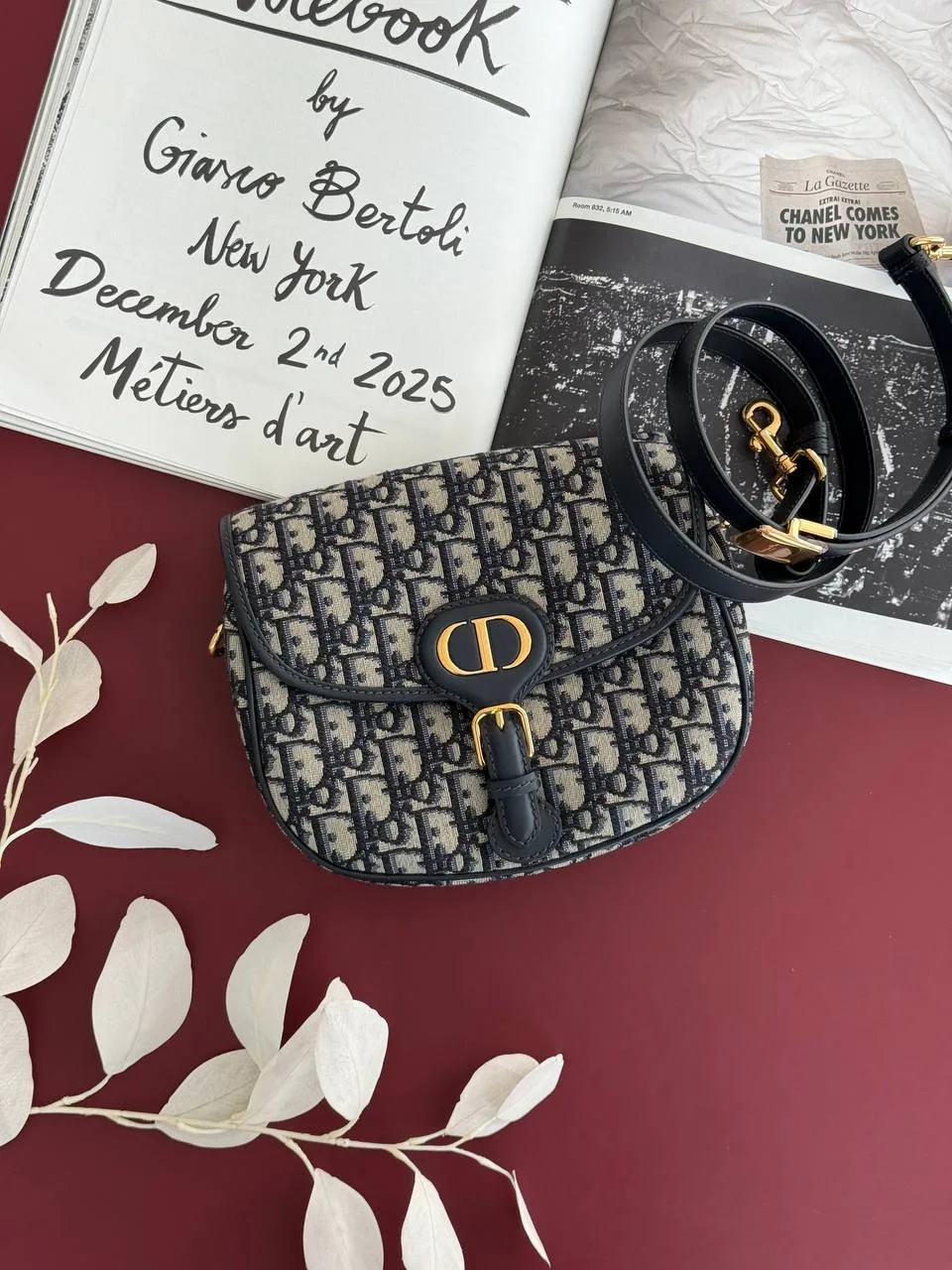 DIOR DIOR Bobby Bag Medium Oblique Navy