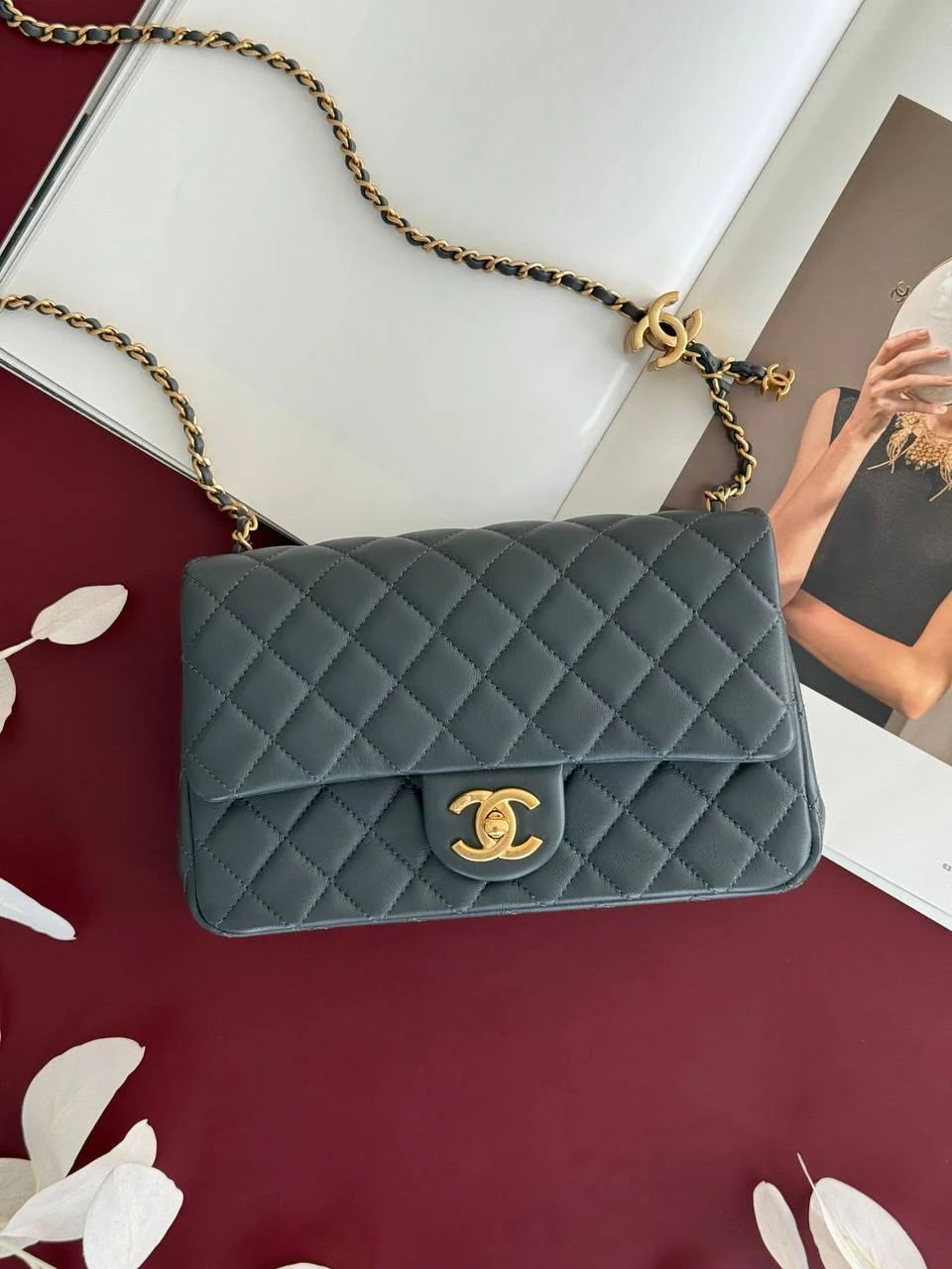 CHANEL Chanel Small Flap CC Crush Grey GHW