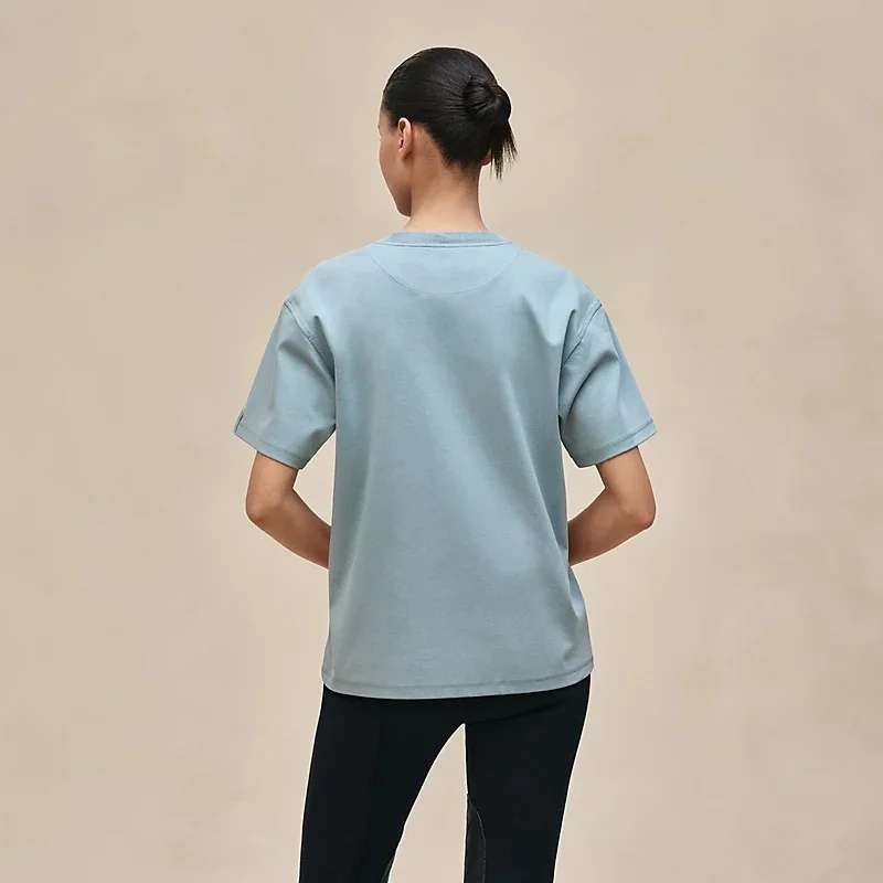 Hermes Maxi Printed Tshirt Bleu Adriatique - photo 7