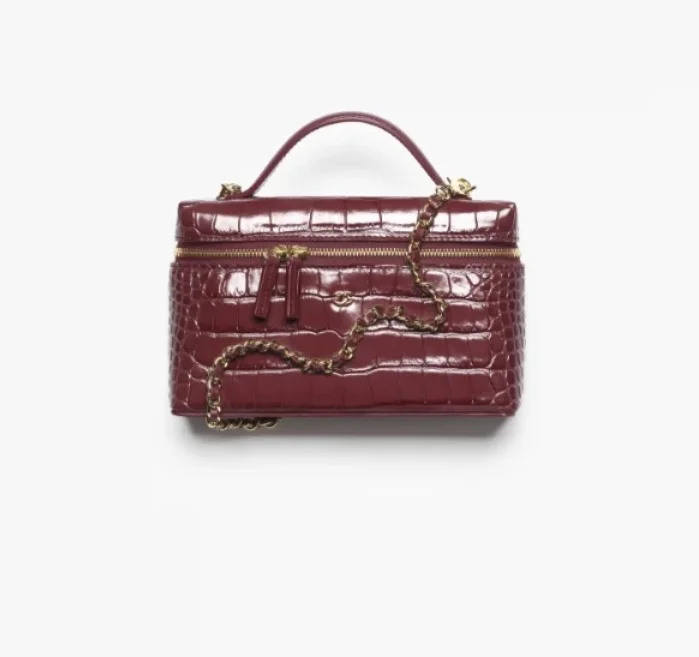 Chanel Vanity Clutch with Chain Croco Burgundy GHW - photo 6