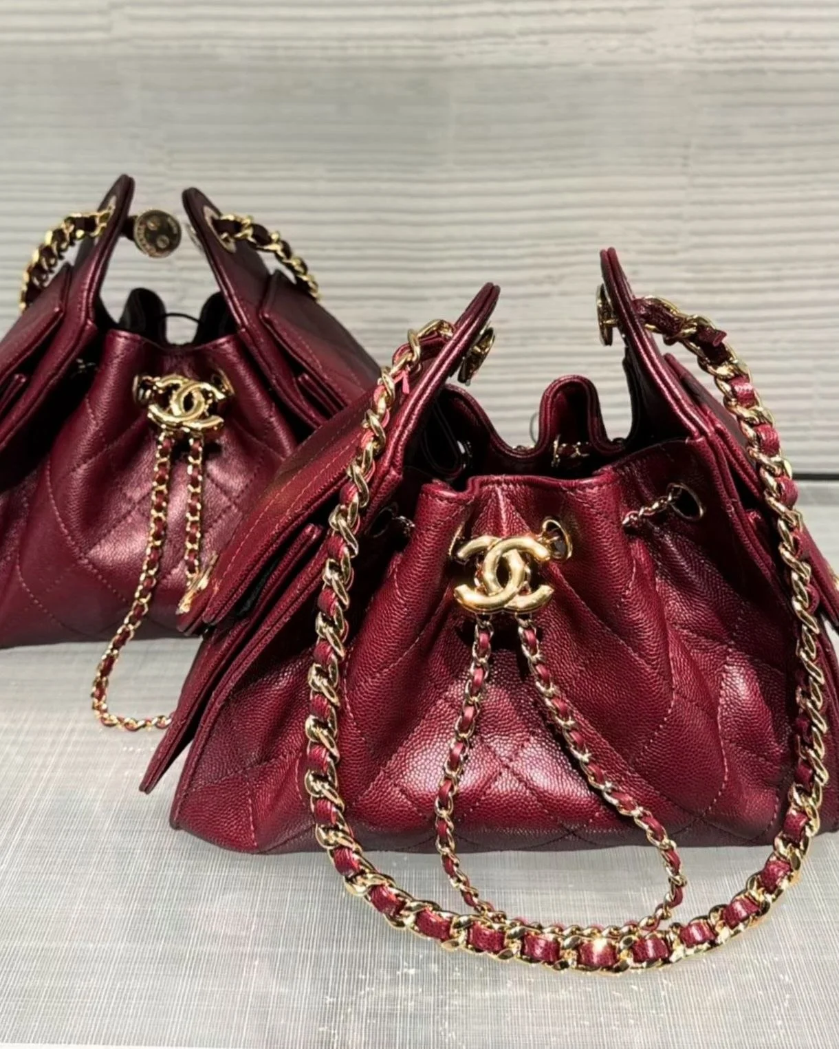 Chanel 25 / C25 Mini Burgundy Caviar GHW Shiny Buckle 2026 - photo 5