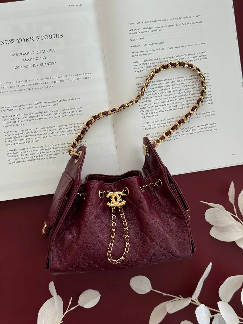 CHANEL Chanel 25 / C25 Mini Burgundy Caviar GHW Shiny Buckle 2026