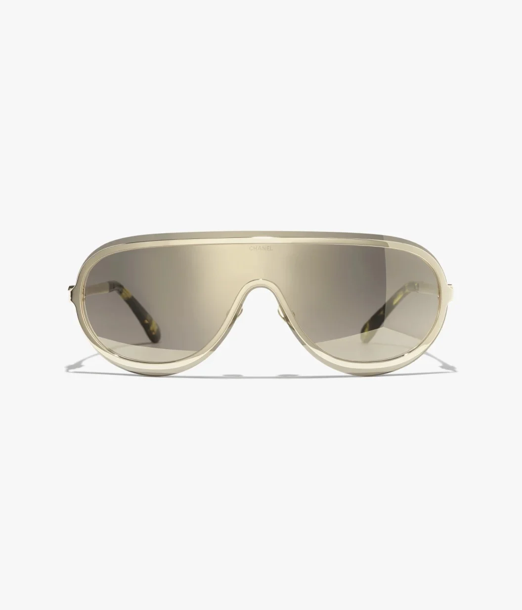 Chanel Shield Sunglasses Frame Metal, Gold Lenses Light Brown, Mirror - photo 8