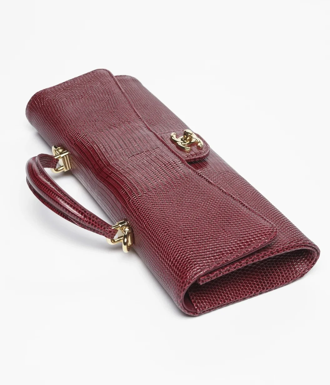 Chanel Clutch With Chain Lizzard Burgundy GHW - photo 7