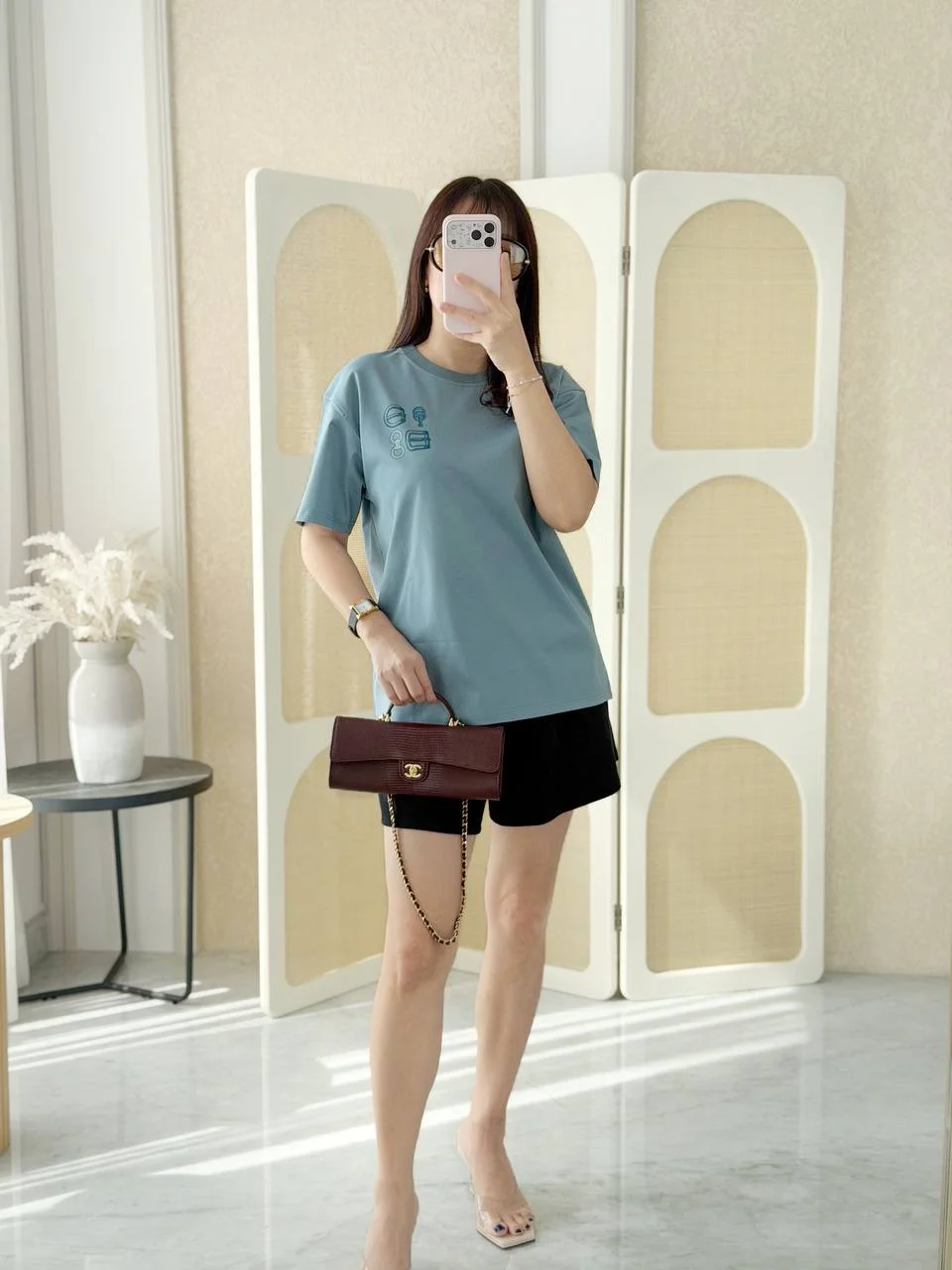 Hermes Maxi Printed Tshirt Bleu Adriatique - photo 3
