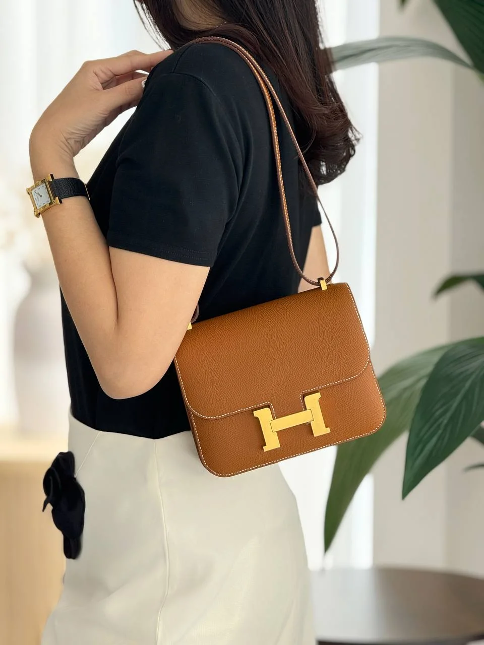 Hermes Hermes Constance 18 / C18 Epsom Gold GHW With Mirror