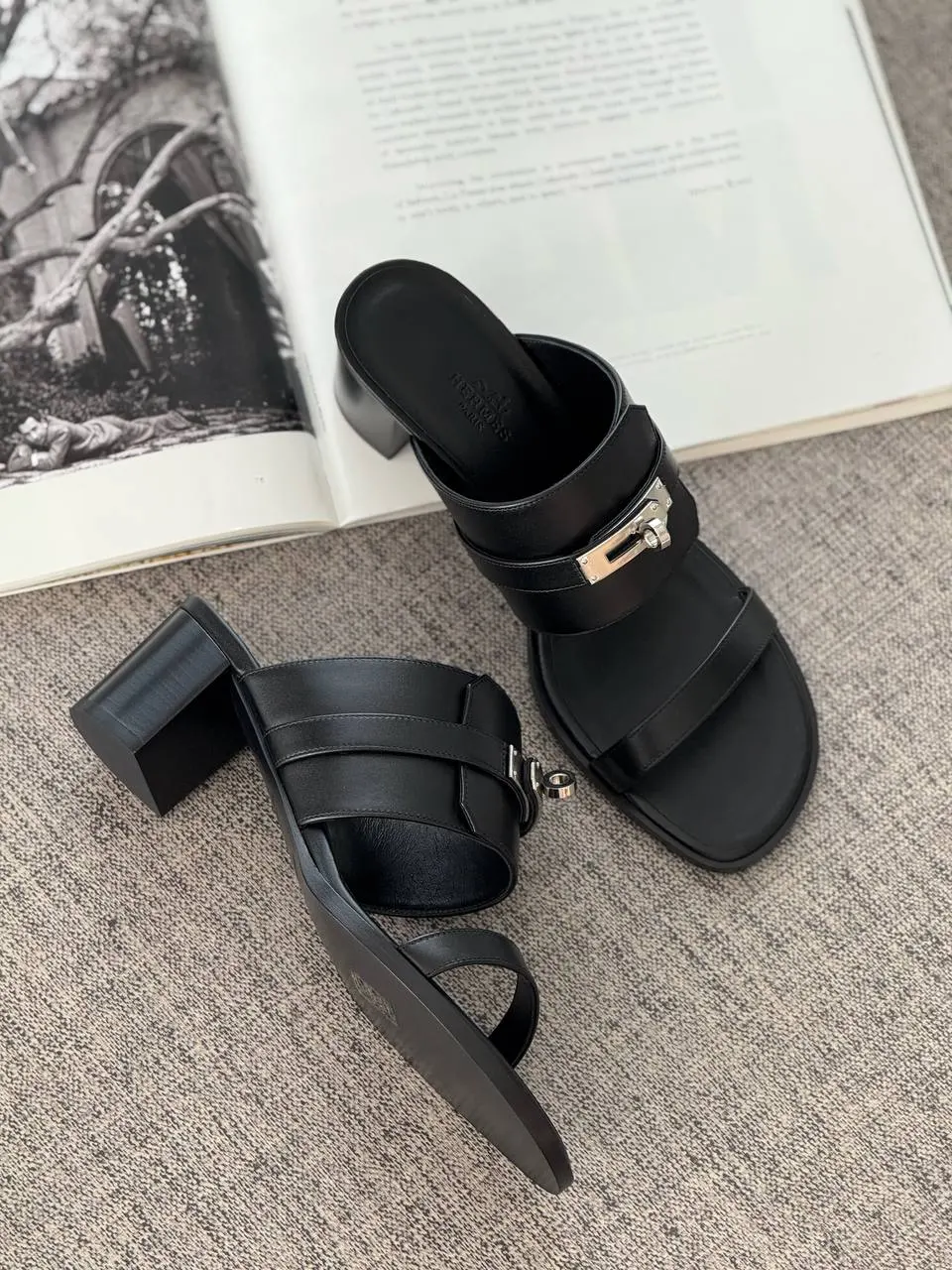 Hermes Hermes Ninon 50 Sandal Black