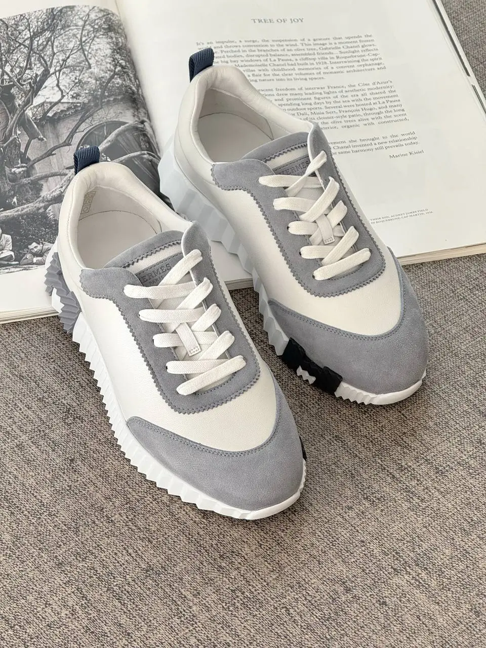 Hermes Hermes Bouncing Sneaker Blanc / Bleu Galet