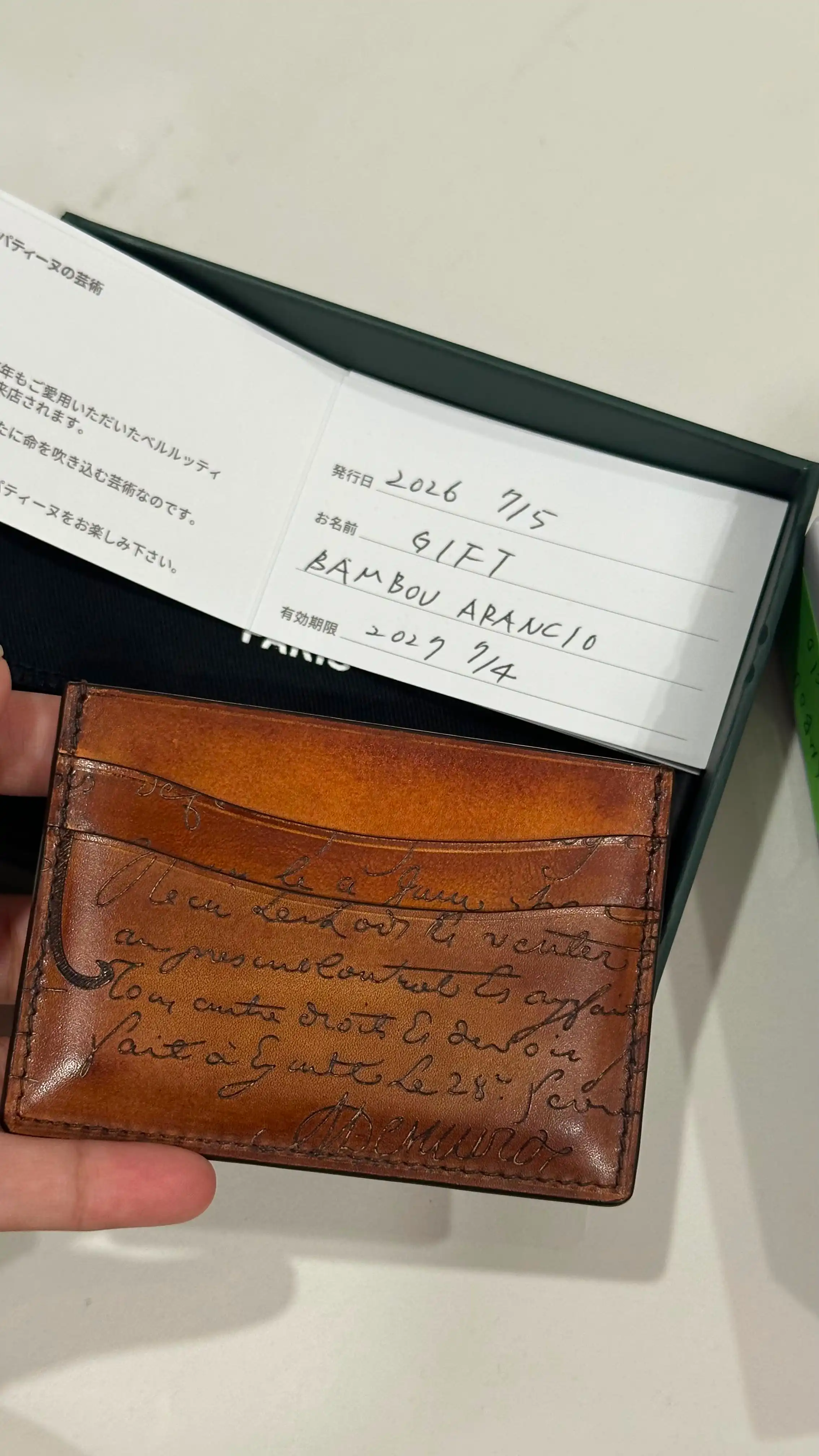 Berluti Berluti Bambou Card Holder Arancio Vermiglio