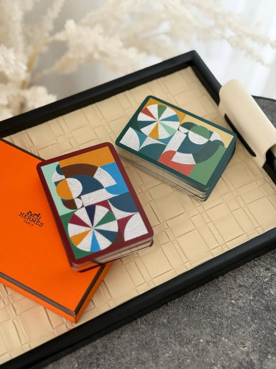 Hermes Hermes Set of 2 Cheval Natte Poker Playing Cards Multicolore
