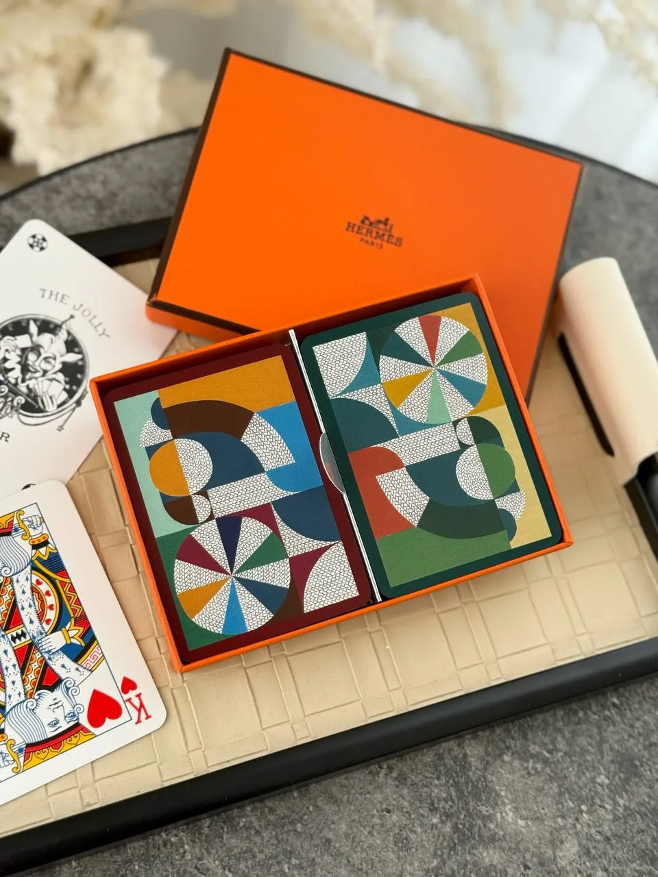 Hermes Hermes Set of 2 Cheval Natte Poker Playing Cards Multicolore