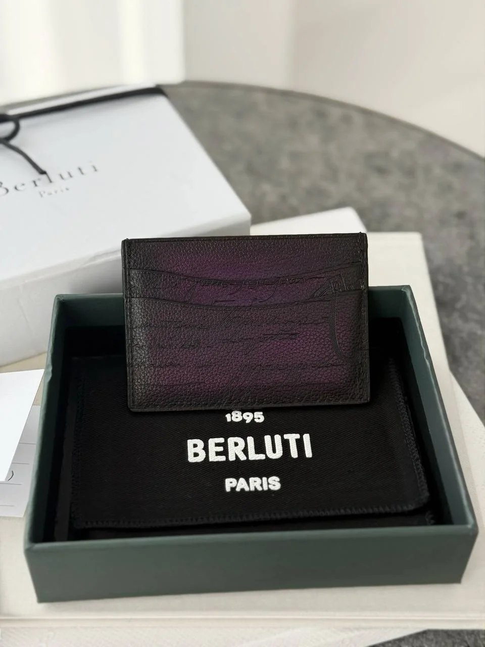 Berluti Berluti Bambou Card Holder Purple Scritto