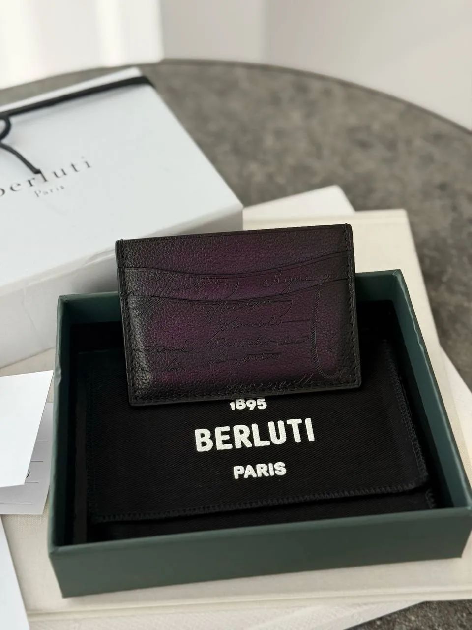 Berluti Berluti Bambou Card Holder Purple Scritto