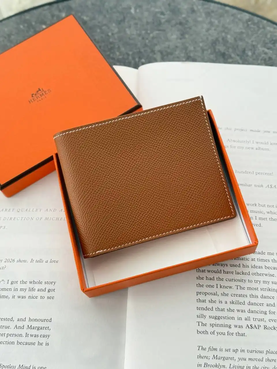 Hermes Hermes Men Wallet Gold Epsom
