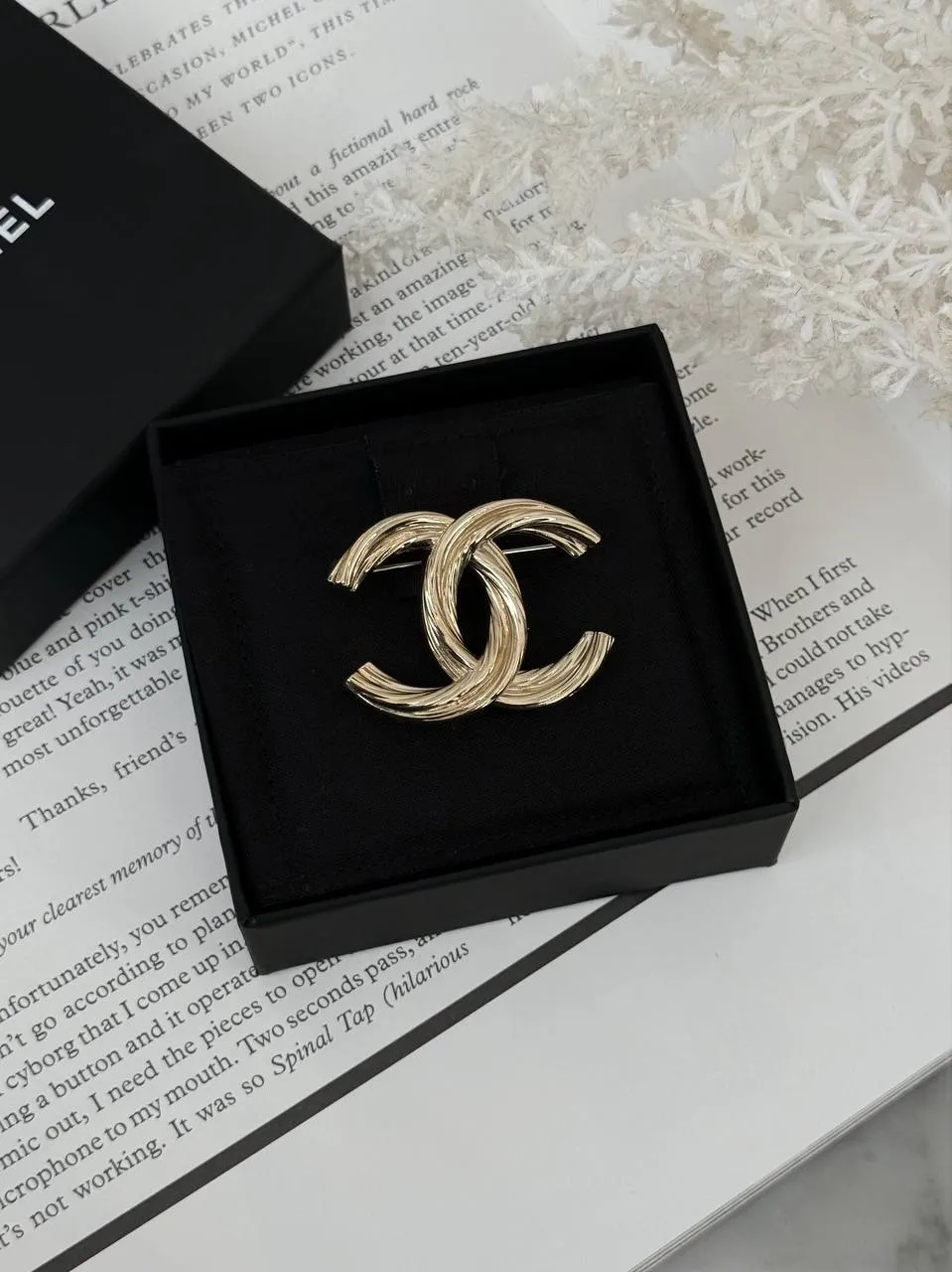 CHANEL Brooch Coco Marks Pin Batch Metal Twist | Snowceline Luxuries