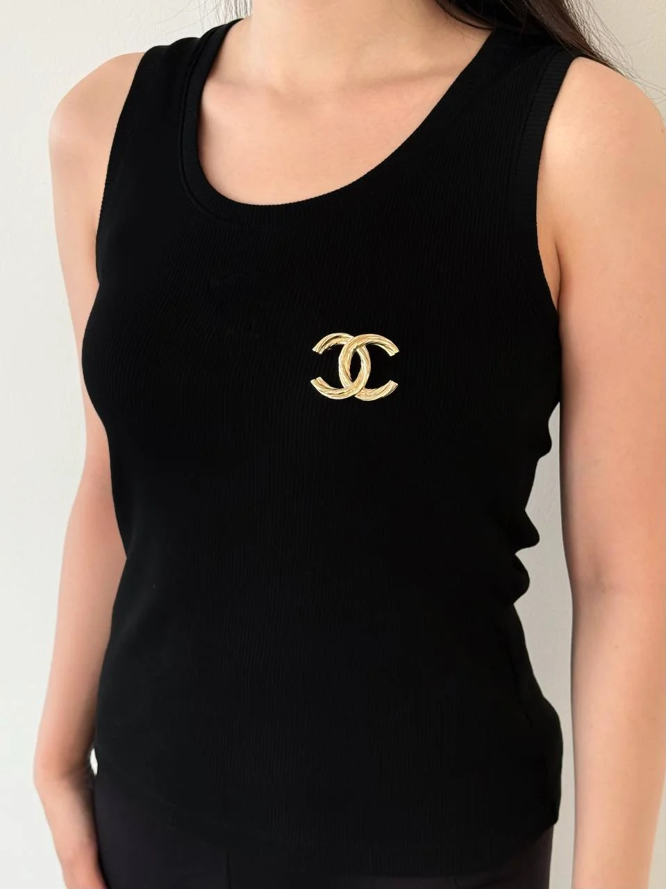 CHANEL Chanel Brushed CC Gold Brooch