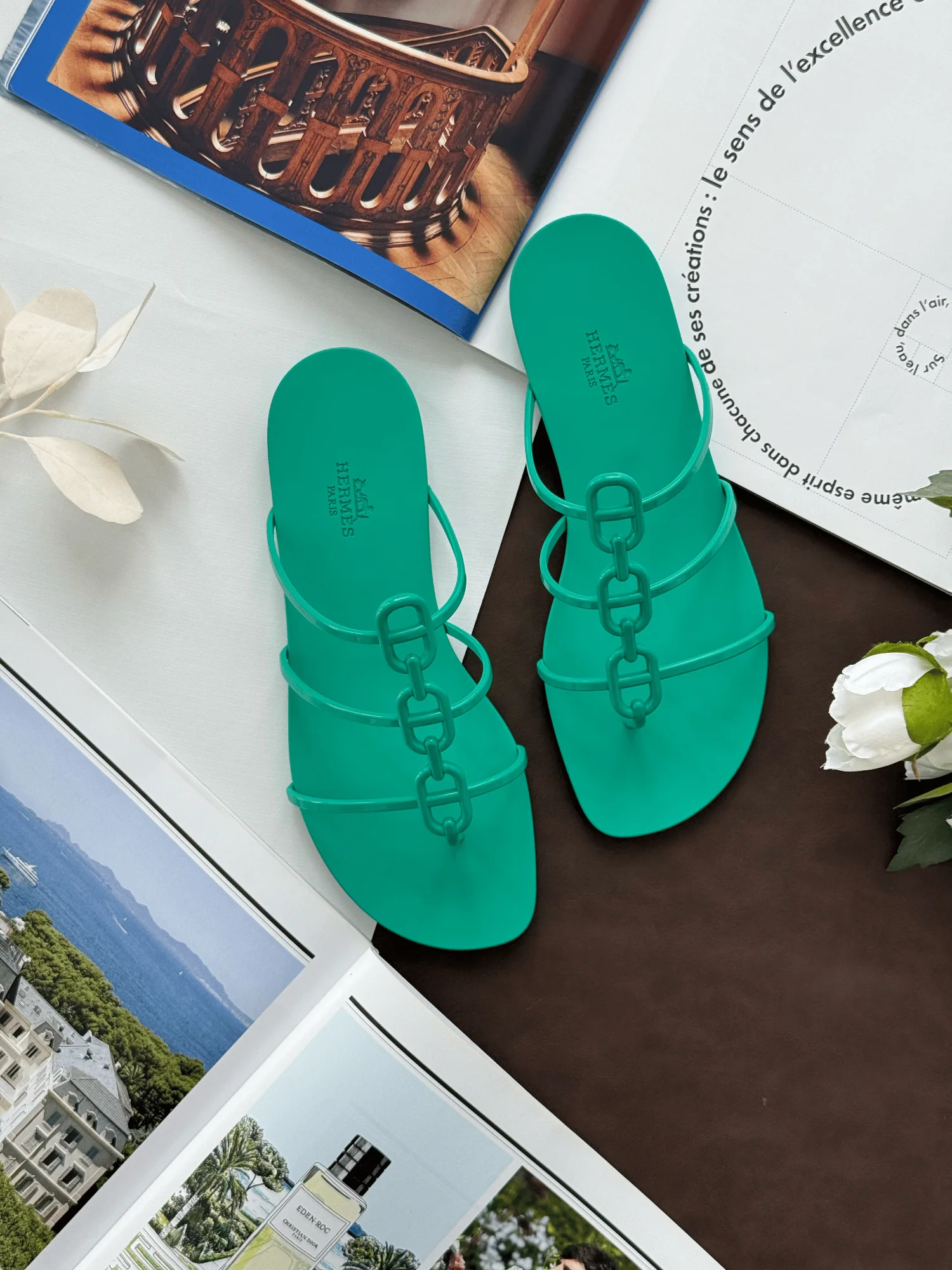 Hermes Hermes Mykonos Sandal Vert Tourmaline