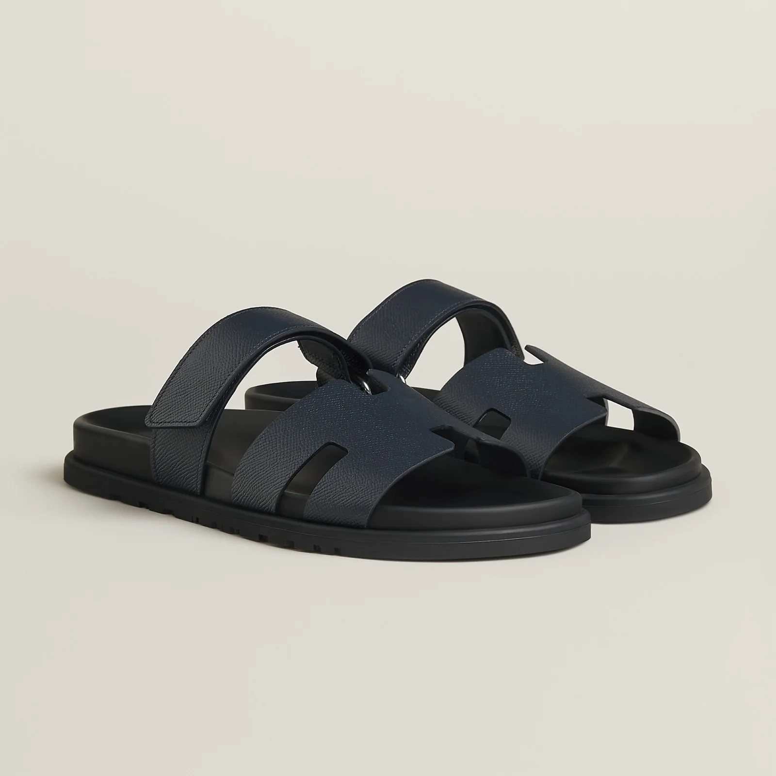 Hermes Sandal Chypre Homme Veau / Marine Epsom - photo 3