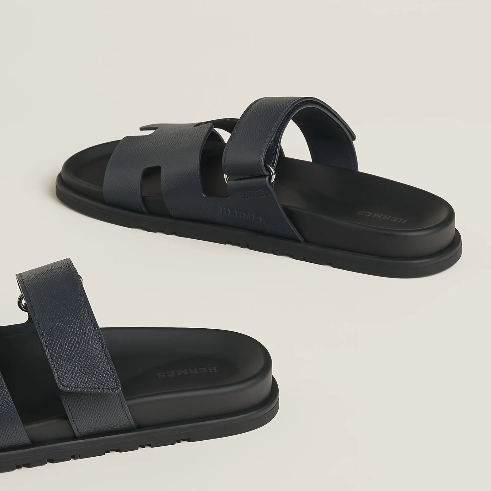 Hermes Sandal Chypre Homme Veau / Marine Epsom - photo 5