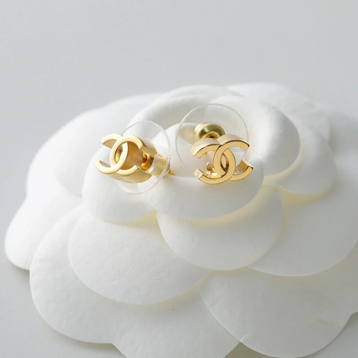 CHANEL Chanel Timeless CC Gold Earrings