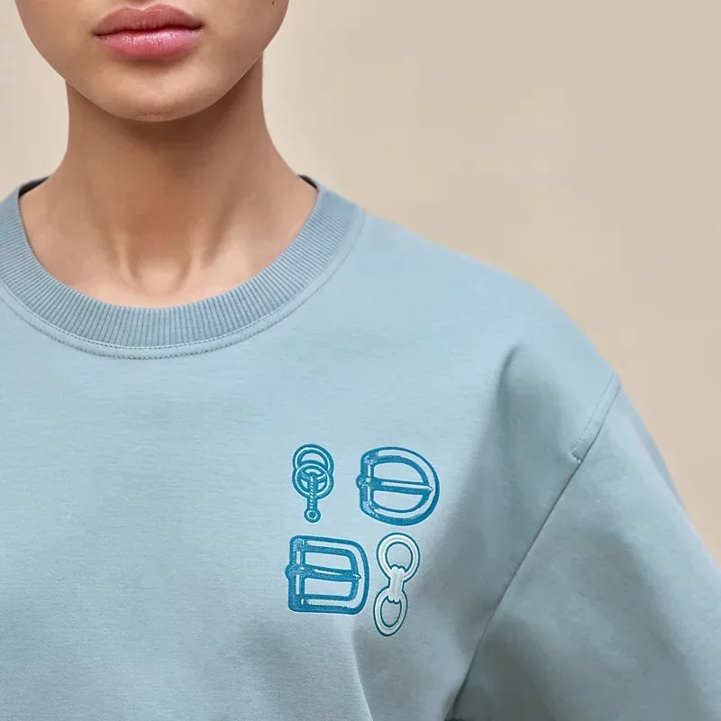 Hermes Maxi Printed Tshirt Bleu Adriatique - photo 6
