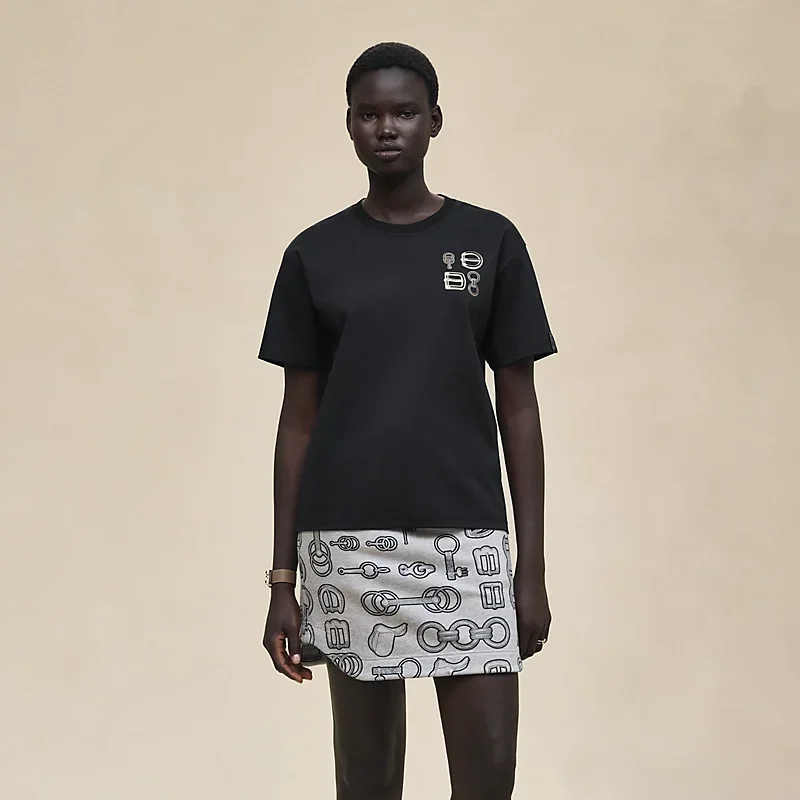 Hermes Maxi Printed Tshirt Black - photo 4
