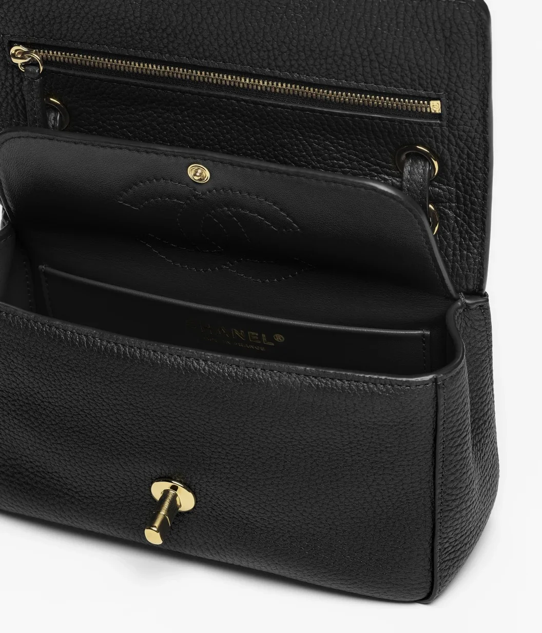 Chanel Mini Flap Grained Black GHW - photo 8