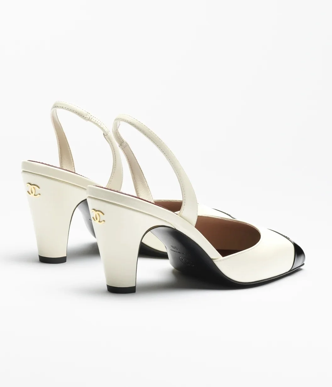 Chanel Classic Cap Toe Slingbacks Ivory Black - photo 6
