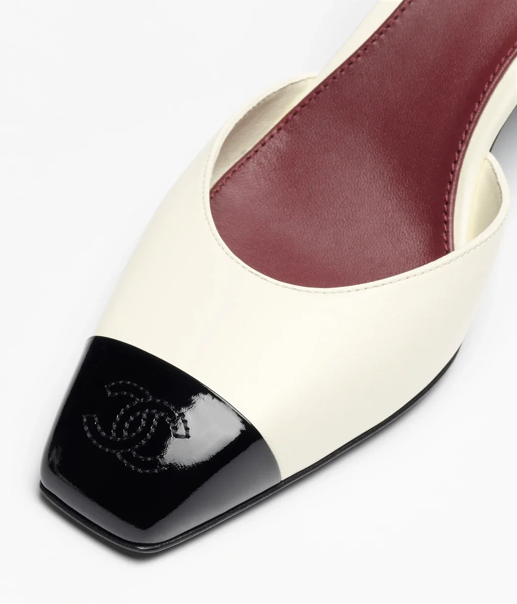 Chanel Classic Cap Toe Slingbacks Ivory Black - photo 7