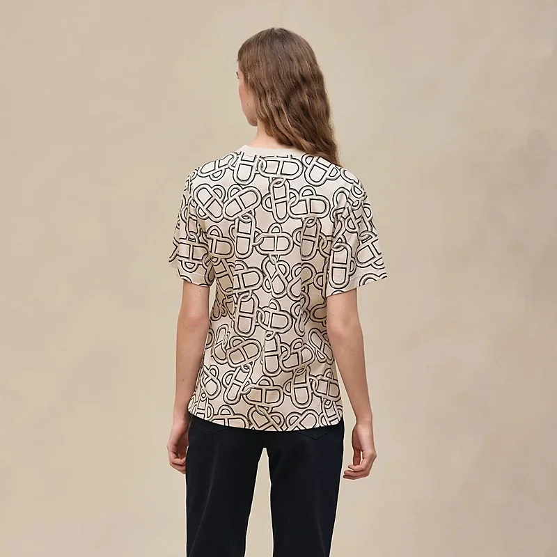 Hermes Maillon Equestre Maxi Tshirt Beige Pierre DIstrie - photo 6