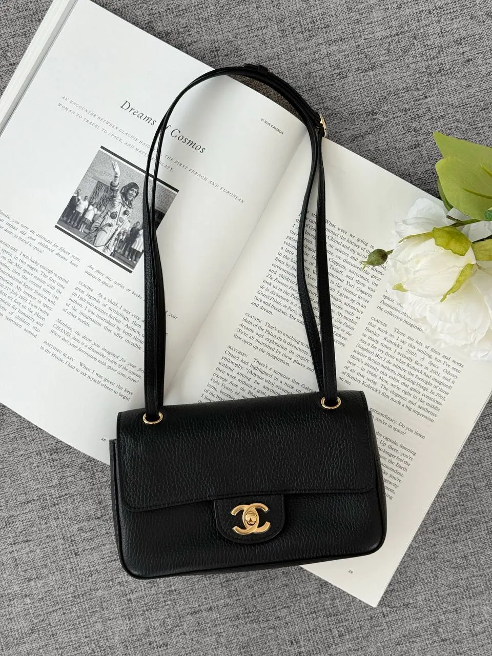 CHANEL Chanel Mini Flap Grained Black GHW