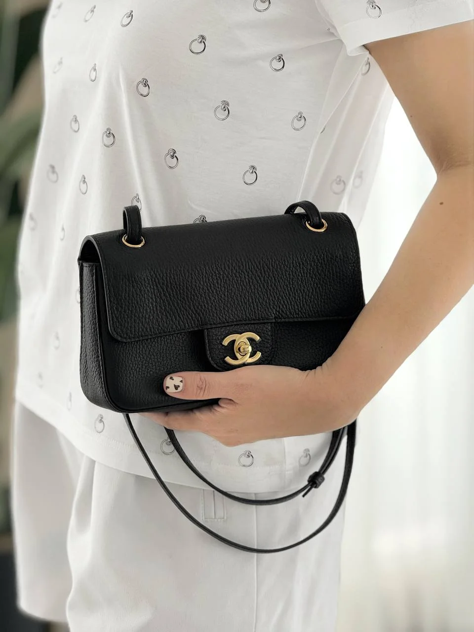 Chanel Mini Flap Grained Black GHW - photo 4