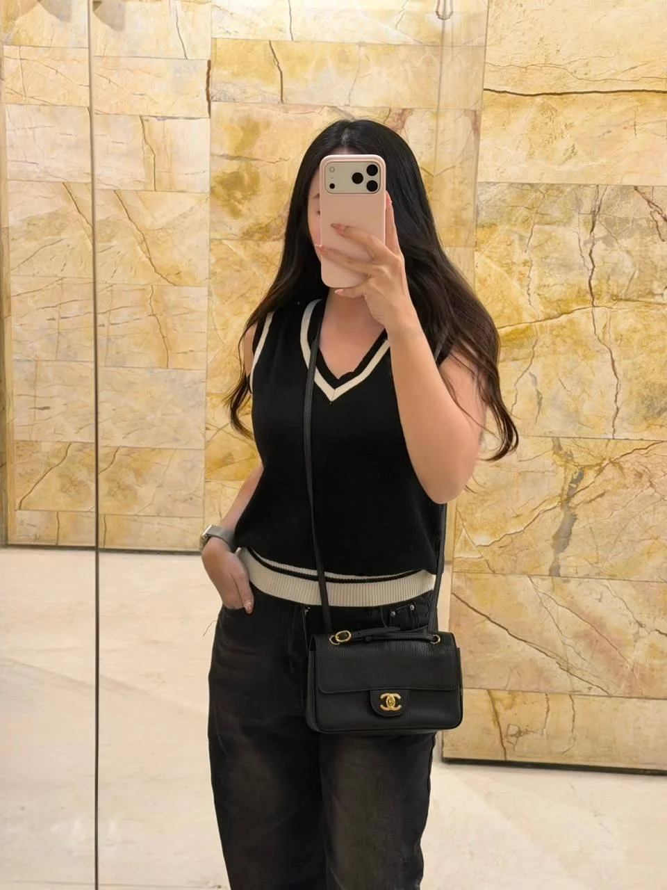Chanel Mini Flap Grained Black GHW - photo 5