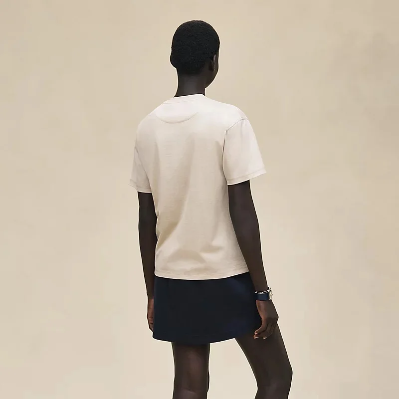 Hermes Maxi Embroidered Pocket Tshirt Beige Pierre DIstrie - photo 6