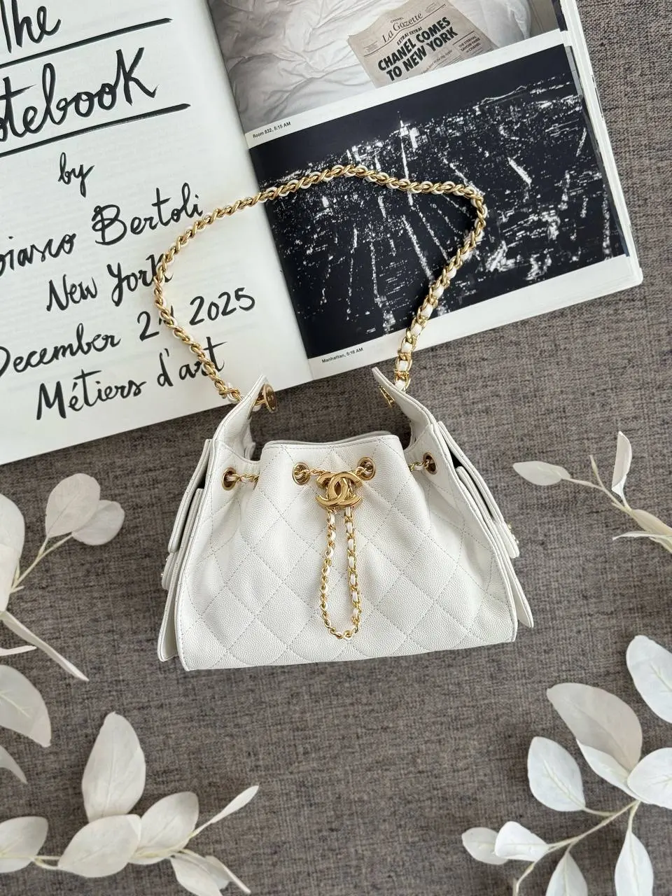 CHANEL Chanel 25 / C25 Mini White GHW Shiny Buckle