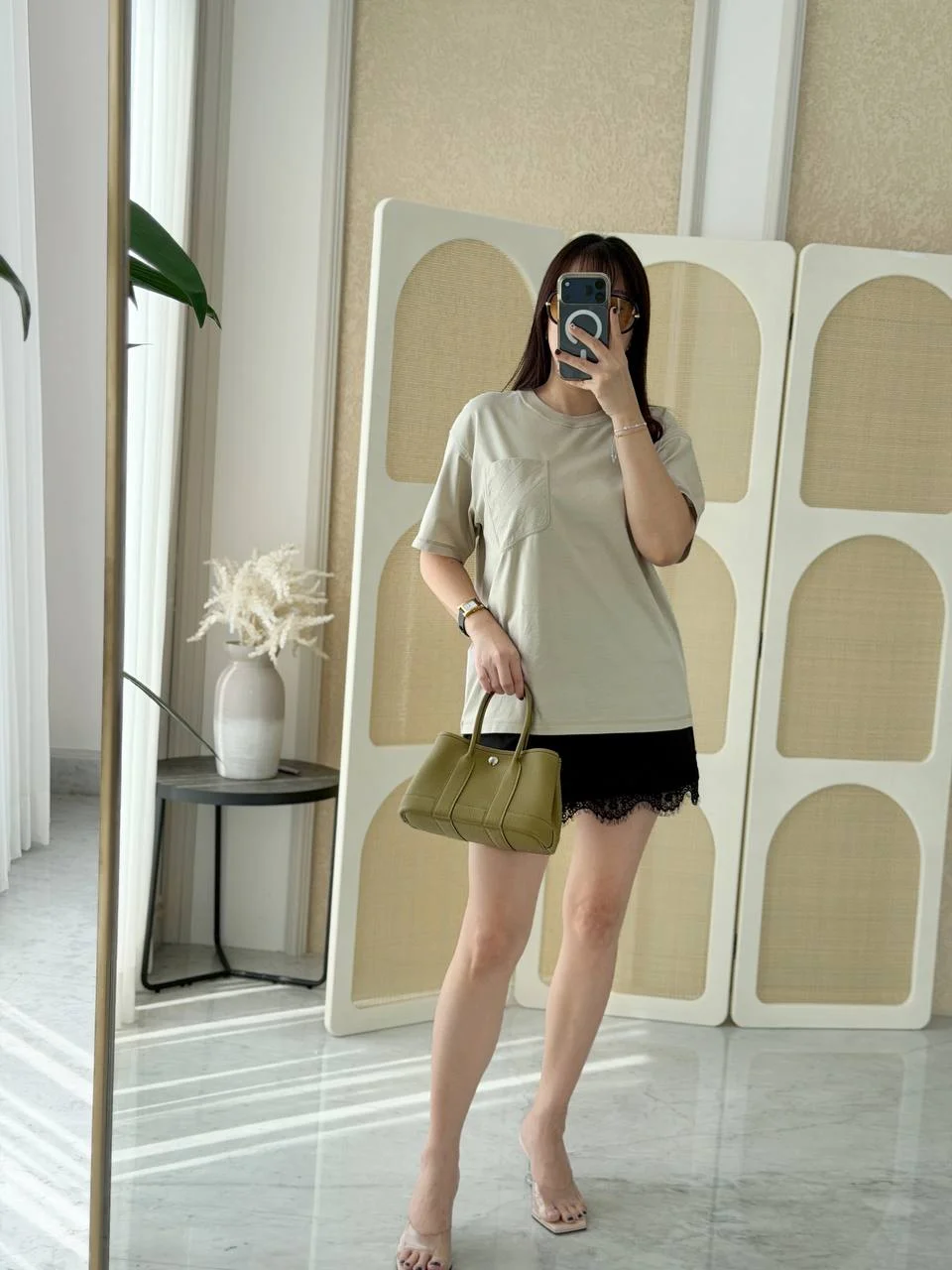 Hermes Maxi Embroidered Pocket Tshirt Beige Pierre DIstrie - photo 3