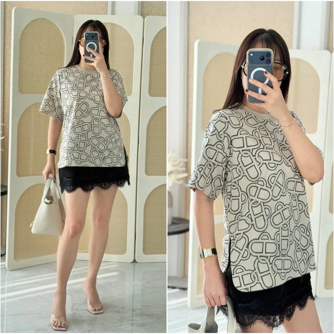 Hermes Maillon Equestre Maxi Tshirt Beige Pierre DIstrie - photo 1