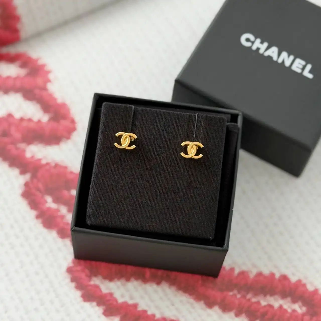CHANEL Chanel Timeless CC Gold Earrings