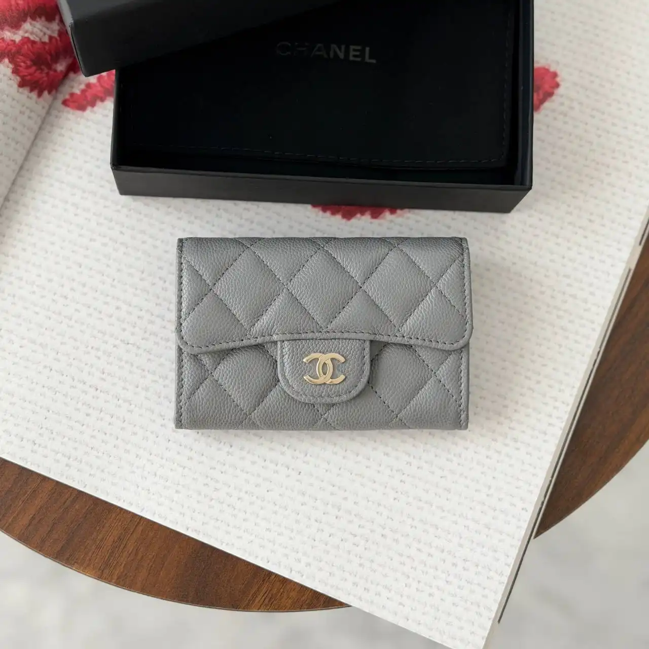 CHANEL Chanel Classic Flap Card Wallet Grey 2026 GHW