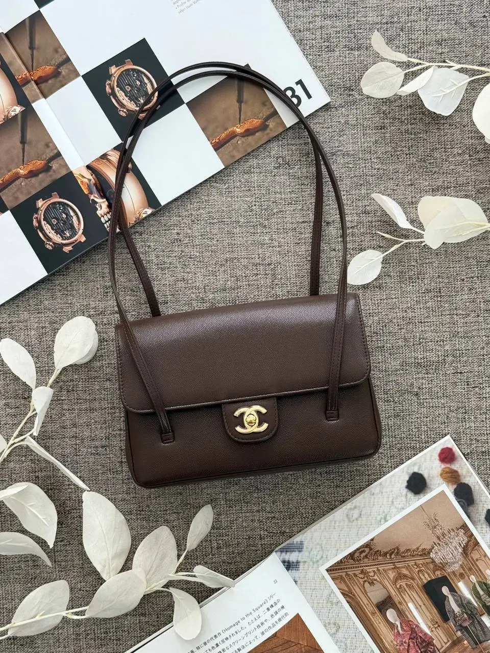 CHANEL Chanel C26 Preppy Coco Small Brown GHW