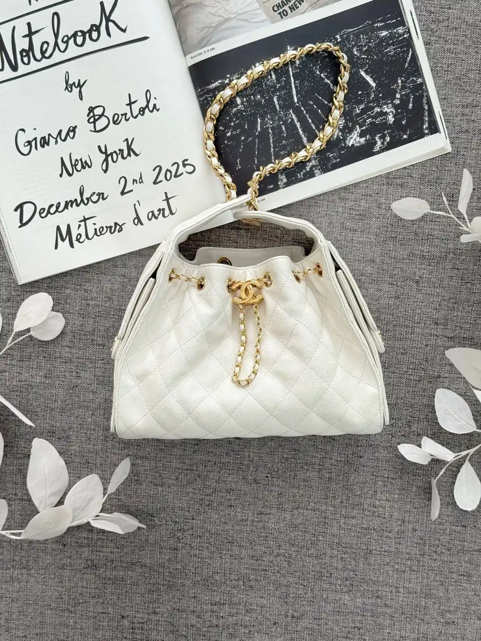 CHANEL Chanel 25 / C25 Small White GHW Shiny Buckle