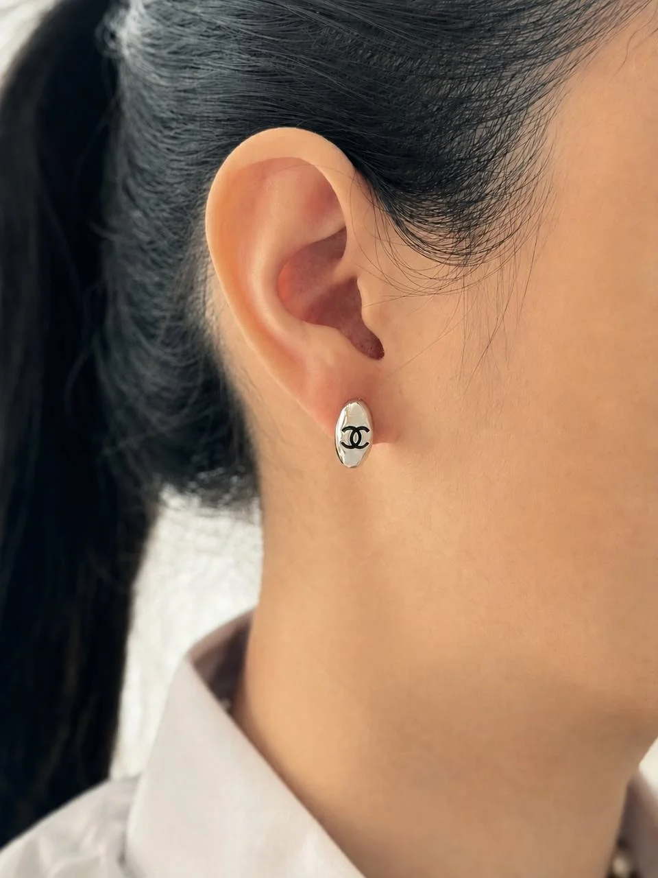 CHANEL Chanel 3 - Piece Silver CC Earring Set