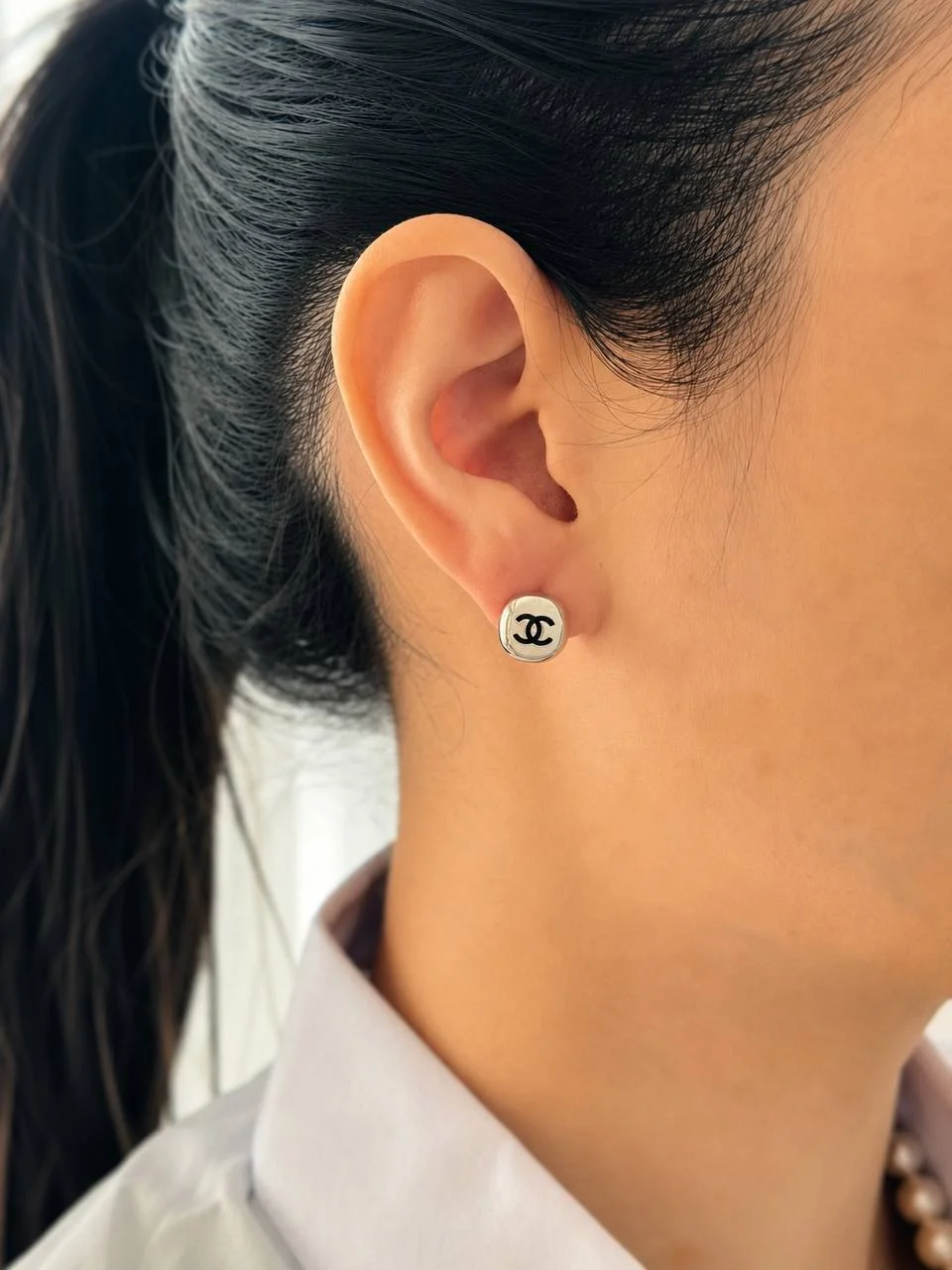 Chanel 3 - Piece Silver CC Earring Set - photo 4