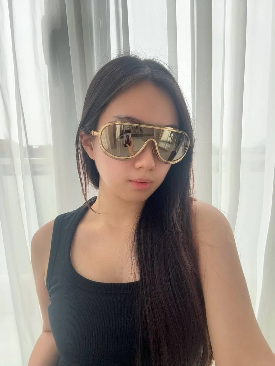 Chanel Shield Sunglasses Frame Metal, Gold Lenses Light Brown, Mirror - photo 4