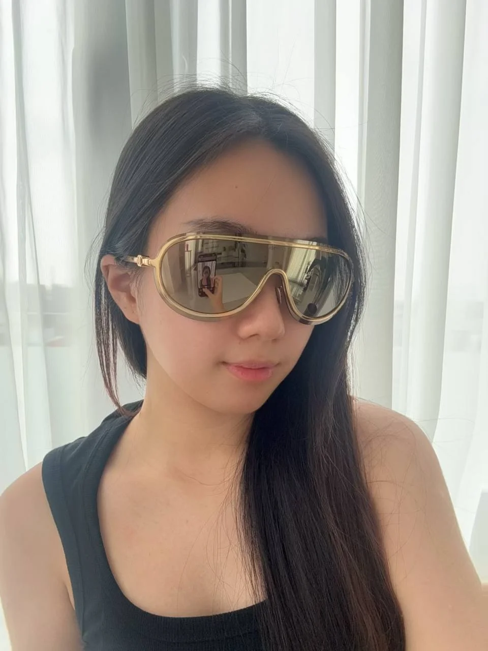 Chanel Shield Sunglasses Frame Metal, Gold Lenses Light Brown, Mirror - photo 5